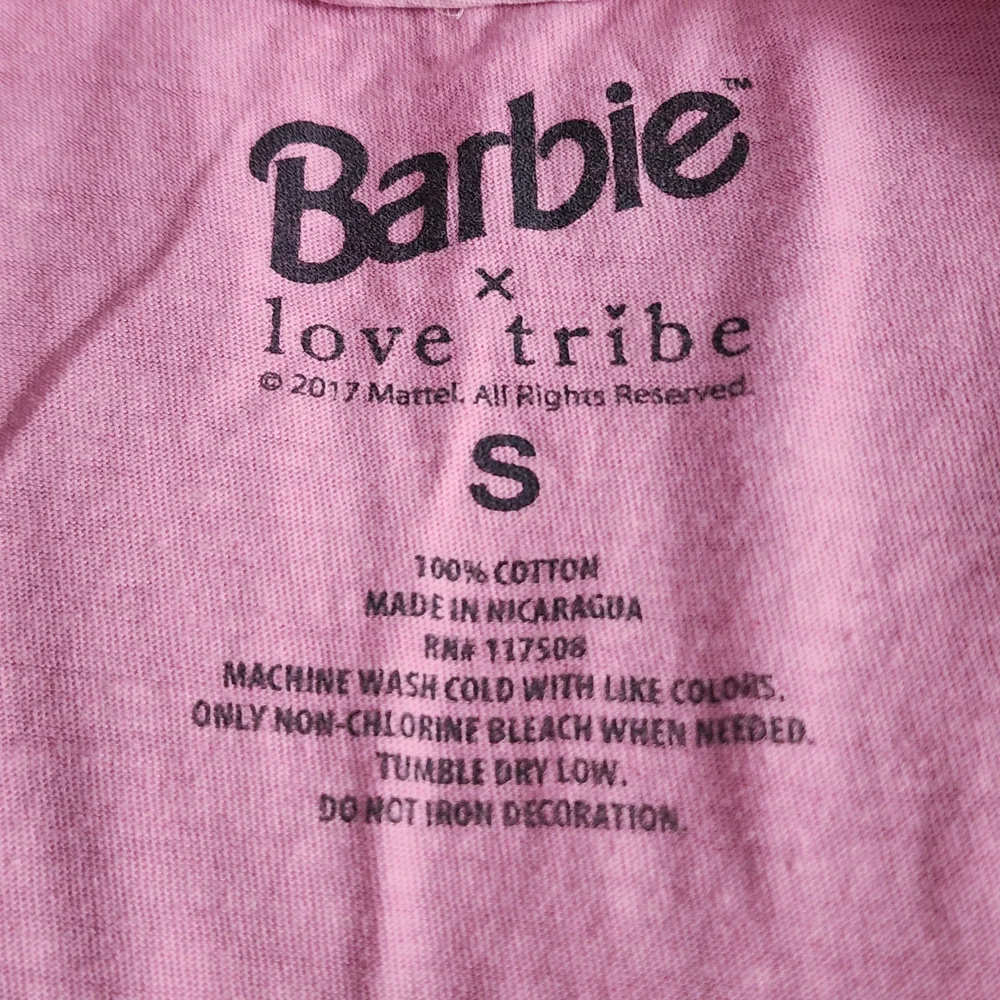 Barbie x Love Tribe Pink Women's T-Shirt Size Small - Picture 2 of 5